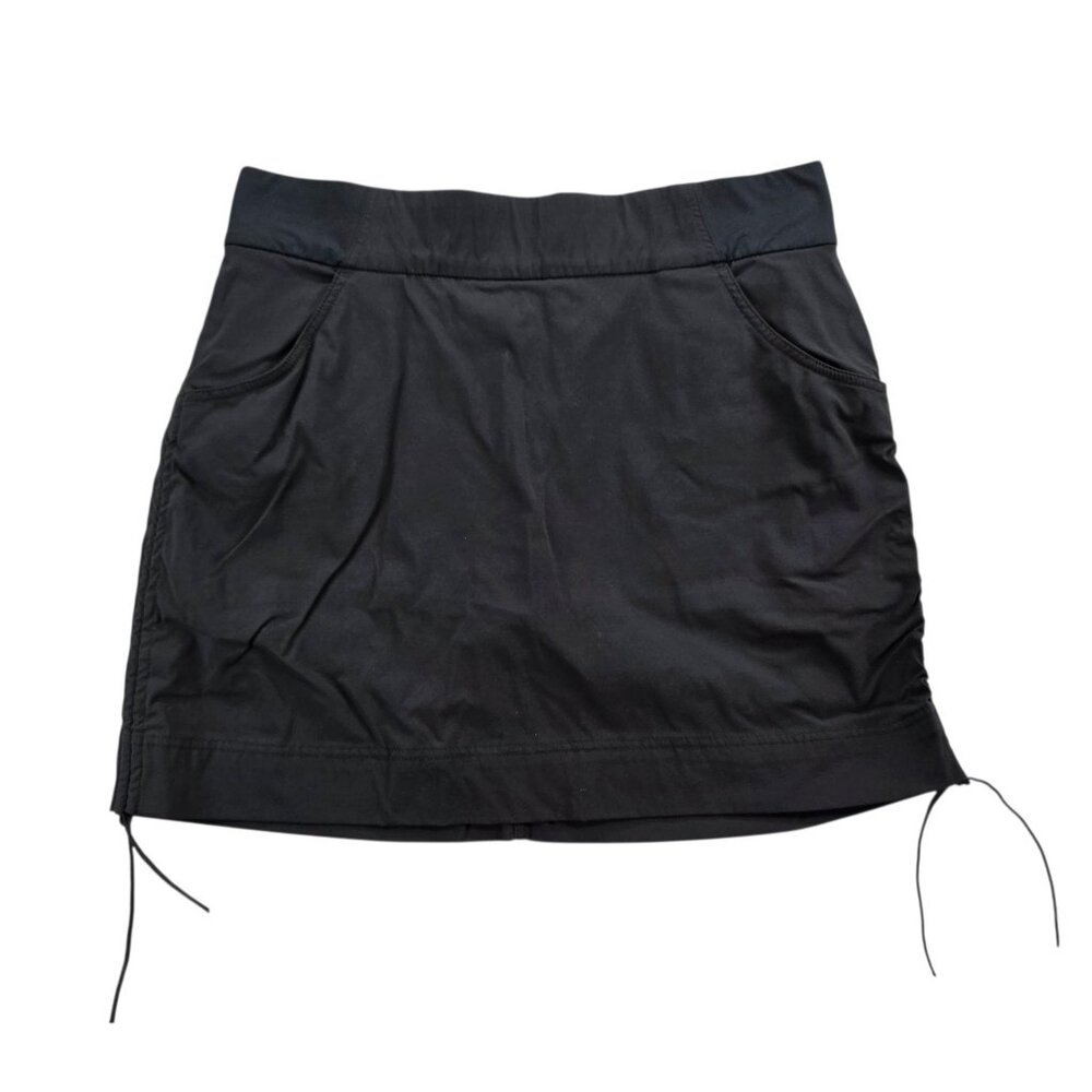 Columbia Women's All Seasons Ruched Skort‎ Black Gathered Tie Side Adjustable Lg
